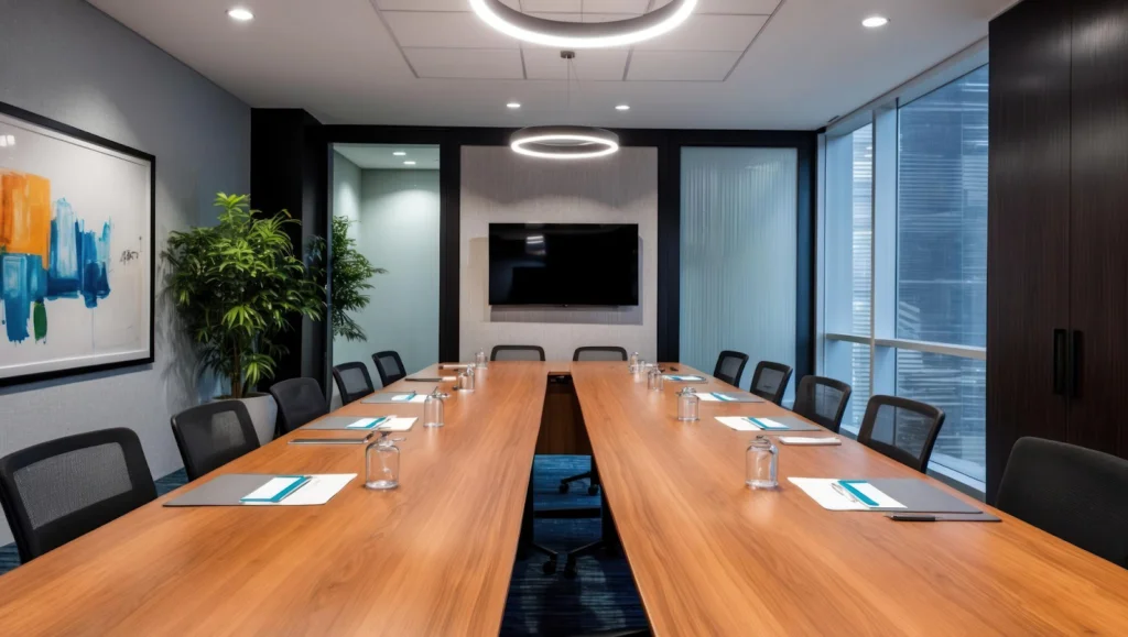 Sala de juntas de un coworking en Querétaro